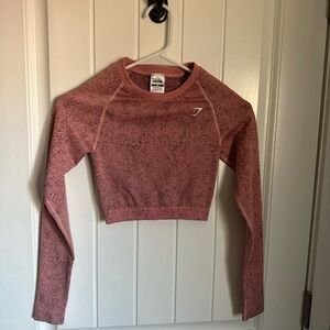 Gymshark Women's Pink Long Sleeve Crop Top